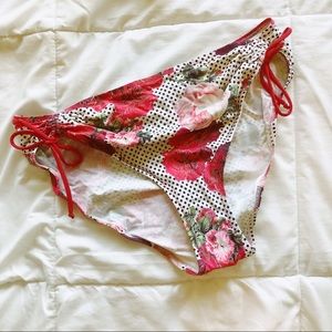 Floral and Polka Dot Bikini Bottom